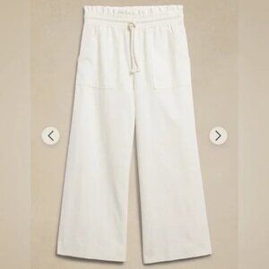 Banana Republic Hemp-Cotton Wide-Leg Paperbag Pant Quiet Luxury 2024 in White XL